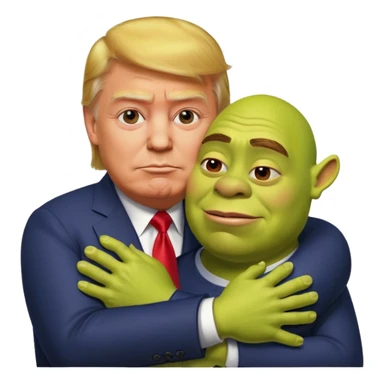 Trump hugging shreck sticker