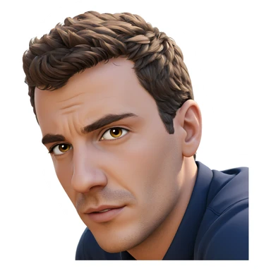 realistic male portrait with focus sticker