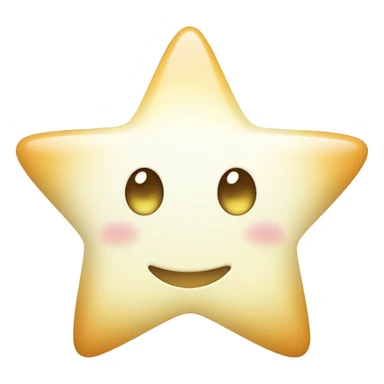 little pure white star with eyes and mouth and glowing effects around sticker