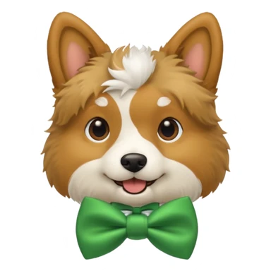 dog with a green bow tie sticker