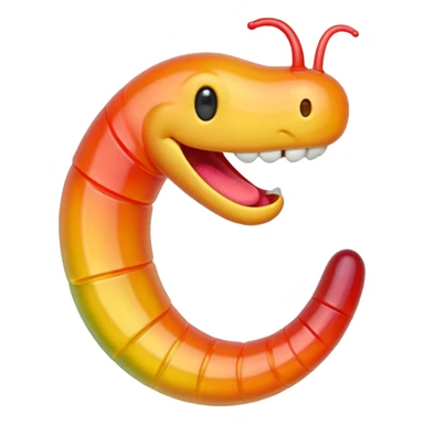 Gummy worm intense laugh sticker