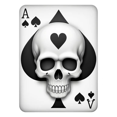 an ace of spades card with a skull inside sticker