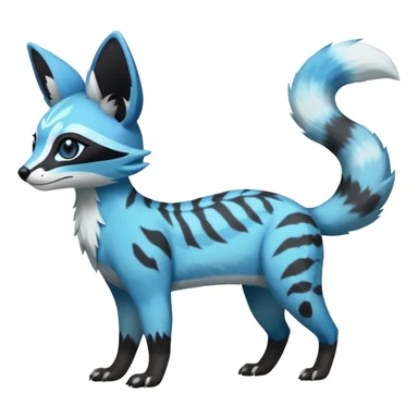 Rare realistic cool cute epic aesthetic colorful Amaura-Glaceon-Civet-Genet-species-Fakemon-hybrid-creature, with markings, full body sticker