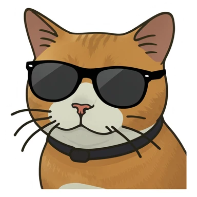 Cat with sunglasses sticker