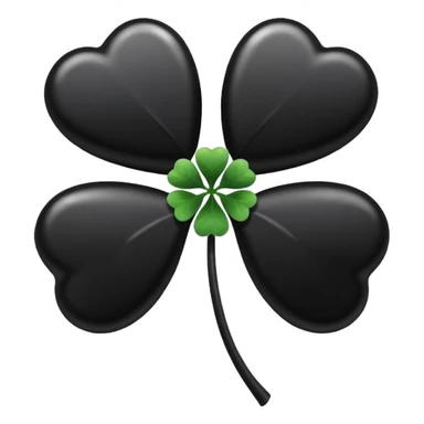 Black four leaf clover sticker
