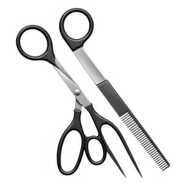 barber shop, scissors, comb. sticker