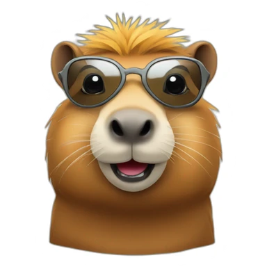 Capybara met zonnebril sticker