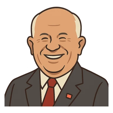 flat toon style portrait of Nikita Khrushchev smiling sticker