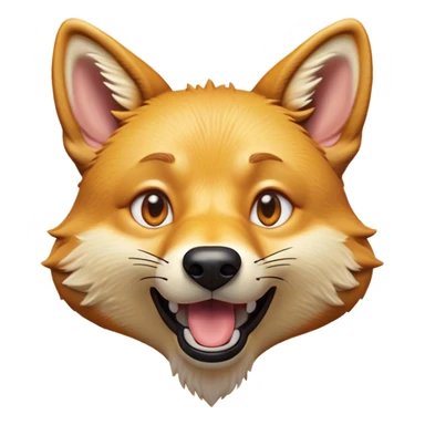 Cinematic Comical Dingo Portrait Emoji, Head tilted dramatically with an exaggeratedly amused expression, featuring a striking sandy fur with wide, expressive amber eyes full of playful disbelief, Simplified yet hilariously expressive features, highly detailed, glowing with a slightly sassy glow, high shine, dramatic yet playful, stylized with an air of cheeky outback mischief, bright and endearing, soft glowing outline, capturing the essence of a spirited and over‐the‐top dingo, so meme‐worthy it feels like it could bark its way into internet fame instantly! sticker