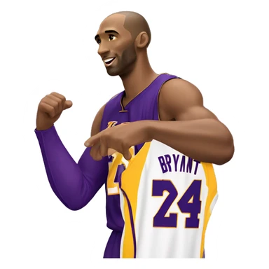 Kobe Bryant yellow purple lakers 24 jersey pointing hand left sticker