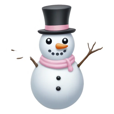 Snowman with light pink hearts for eyes ￼ sticker