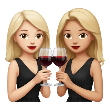 2 girls in black drinking wine sticker