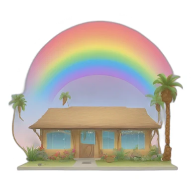 Coachella rainbaw building sticker