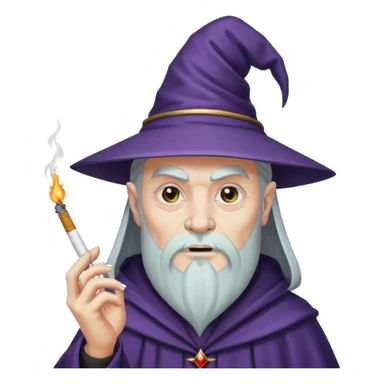 evil wizard with cigarette sticker