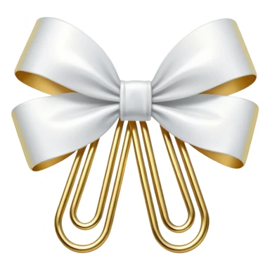 one gold paper clip with a white bow in the middle sticker