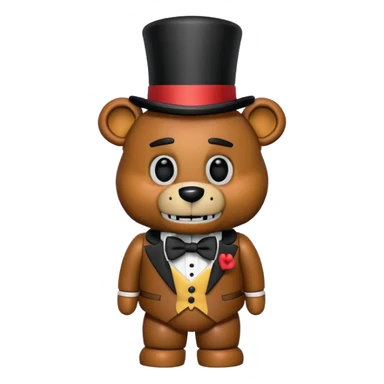 Freddy Fazbear from Five Nights at Freddy's with top hat and bow tie sticker