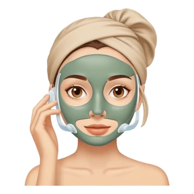 girl wearing skincare clay mask sticker