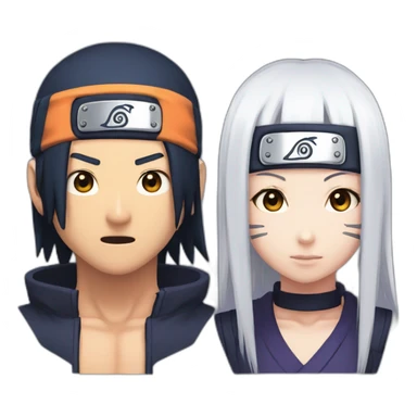 Naruto and hinata split face sticker