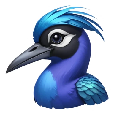Blue Sicklebill headshot sticker