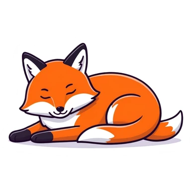 Fox asleep sticker