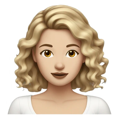 white girl dark blonde balayage hair sleeping sticker