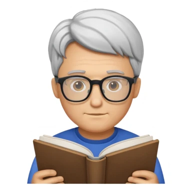sigma male with nerdy glasses, reading a book sticker