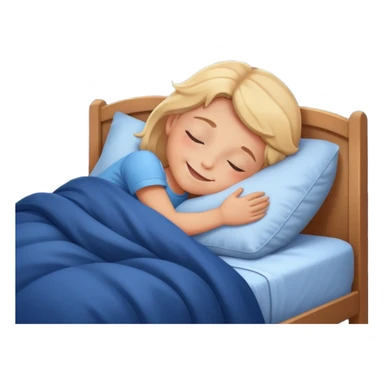 a child tucked in bed sleeping with a smile, night sky outside window sticker