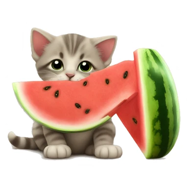 Kittens, eating watermelon ￼ sticker