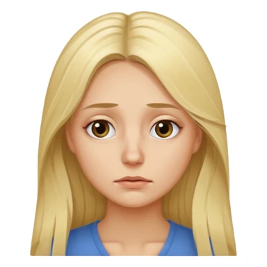 tired blond woman with long hair sticker
