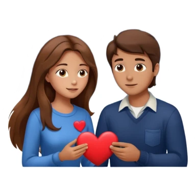 Woman with long hair and man calculating their compatibility by the stars above them a meter with a heart  sticker