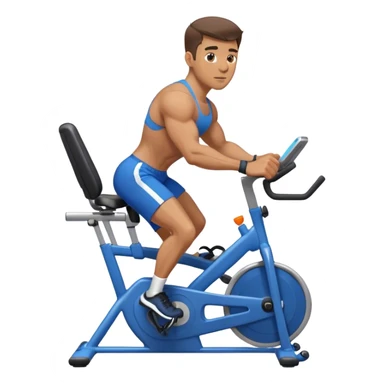 buff guy blue shorts stationary bike sticker