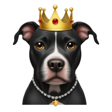 Black pitbull with crown  sticker