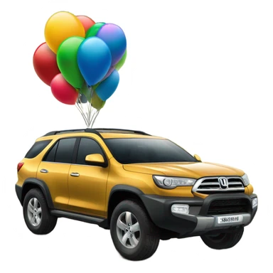 A SUV aventureira explora montanhas e florestas com um globo terrestre ao fundo e um carro em movimento na frente. sticker