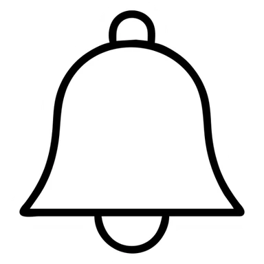 a bell icon with black outline and no fill sticker