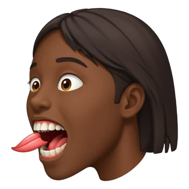 Tête de profil, et qui fait chute en montrant sa bouche sticker
