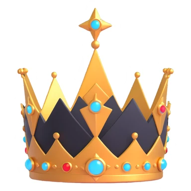 futuristic tech crown with glowing elements sticker