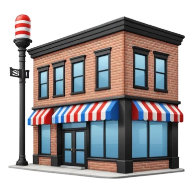 Barbershop building image sticker