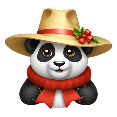 Panda con sombrero de navidad sticker