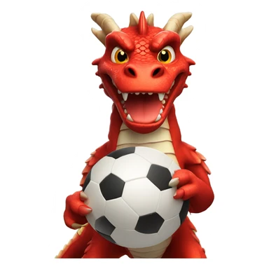 red dragon with white football ball sticker