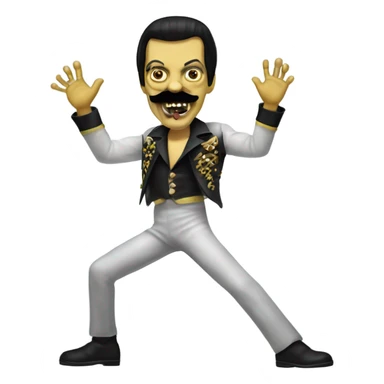 freddie mercury zombie with moustache dancing sticker