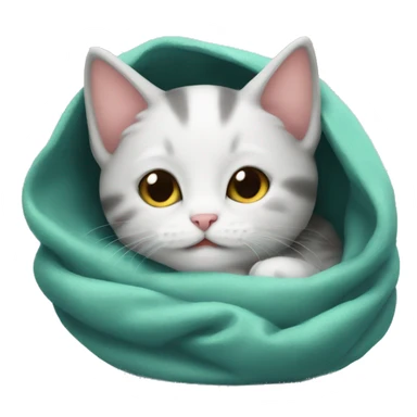 kitten snuggled sticker