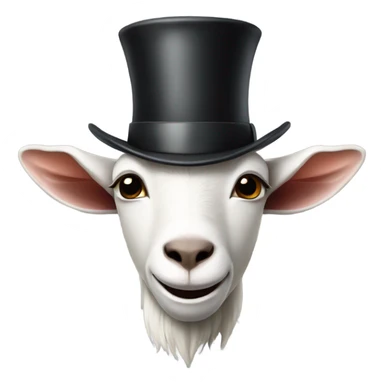 Goat with a top hat sticker