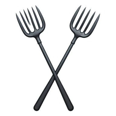 Make 2 black pitchforks cross sticker
