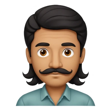 Indian fat guy south Indian wavy medium black hair ,tan darker skin sticker