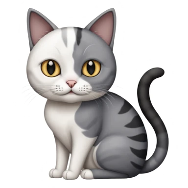 Grey and white cat with black and white cat, make the grey cat a darker grey  sticker