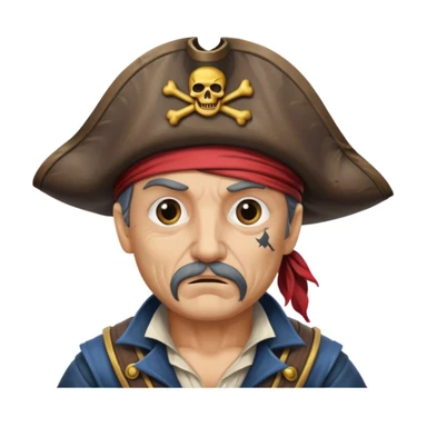 pirate with eye sailing a ship in strom sea background sticker