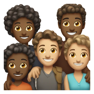 smiling group with unique style sticker