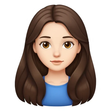 brunette girl whit long hair sticker