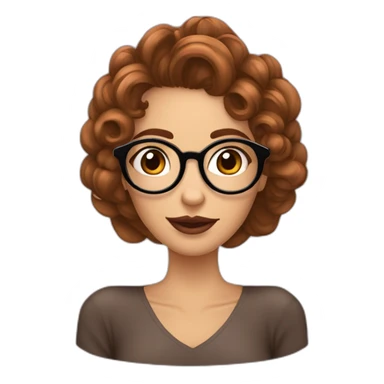 Fille qui porte des lunettes aux cheveux marron ondulée avec uzn cicatrice dans les sourcils et un bouche pulpeuses sticker