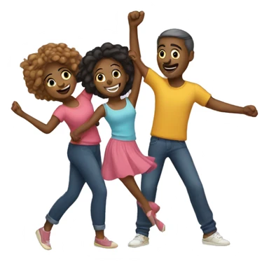 Parents and 2 daughters dancing sticker
